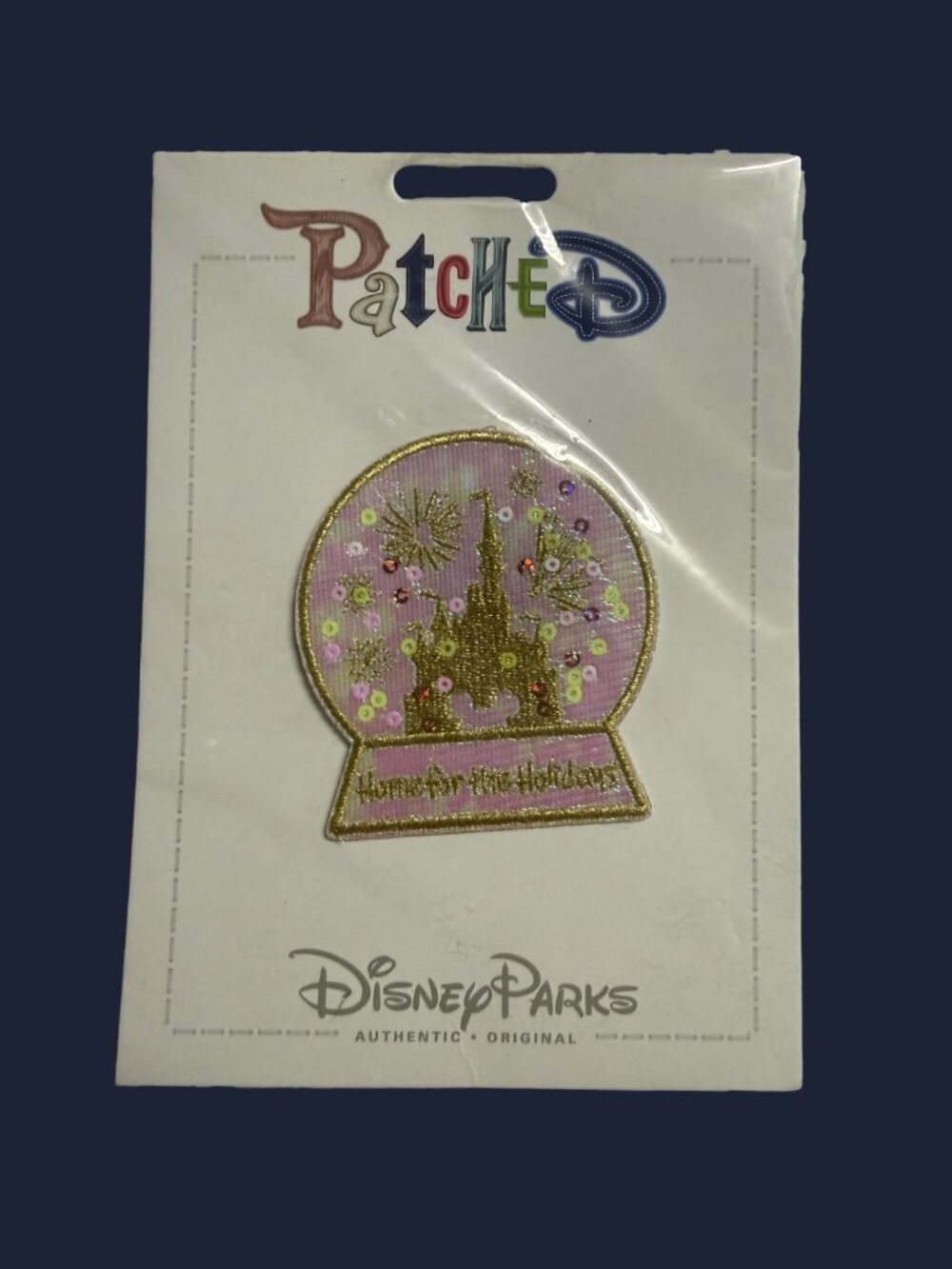 Disney Patched “Home For The Holidays” Castle Snow Globe Patch